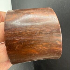 Wide Chunky Wood Cuff Bracelet 7.5"